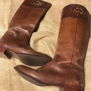 Tory Burch brown riding boots